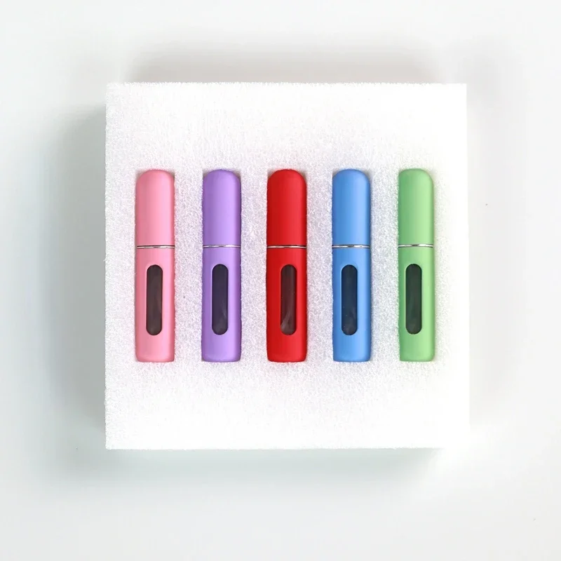 

5ml Mini Travel Bottom Candy Color 5pcs Filling Perfume Bottle Liquid Sub-Bottling Portable Refillable Jar Empty Cosmetic Spray
