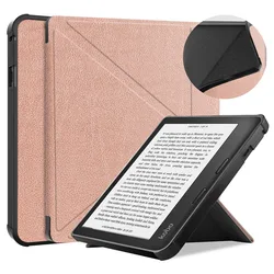 Transformers TPU Multi - Folding Magnetic Stand Smart Cover for E - Reader (Rose Gold)