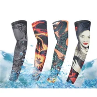 2PCS Breathable UV Protective Tattoo Arm Sleeve Driving Running Vissen Fietsen Mouwen Basketball Cover Skull Fishing Arm Sleeves 2