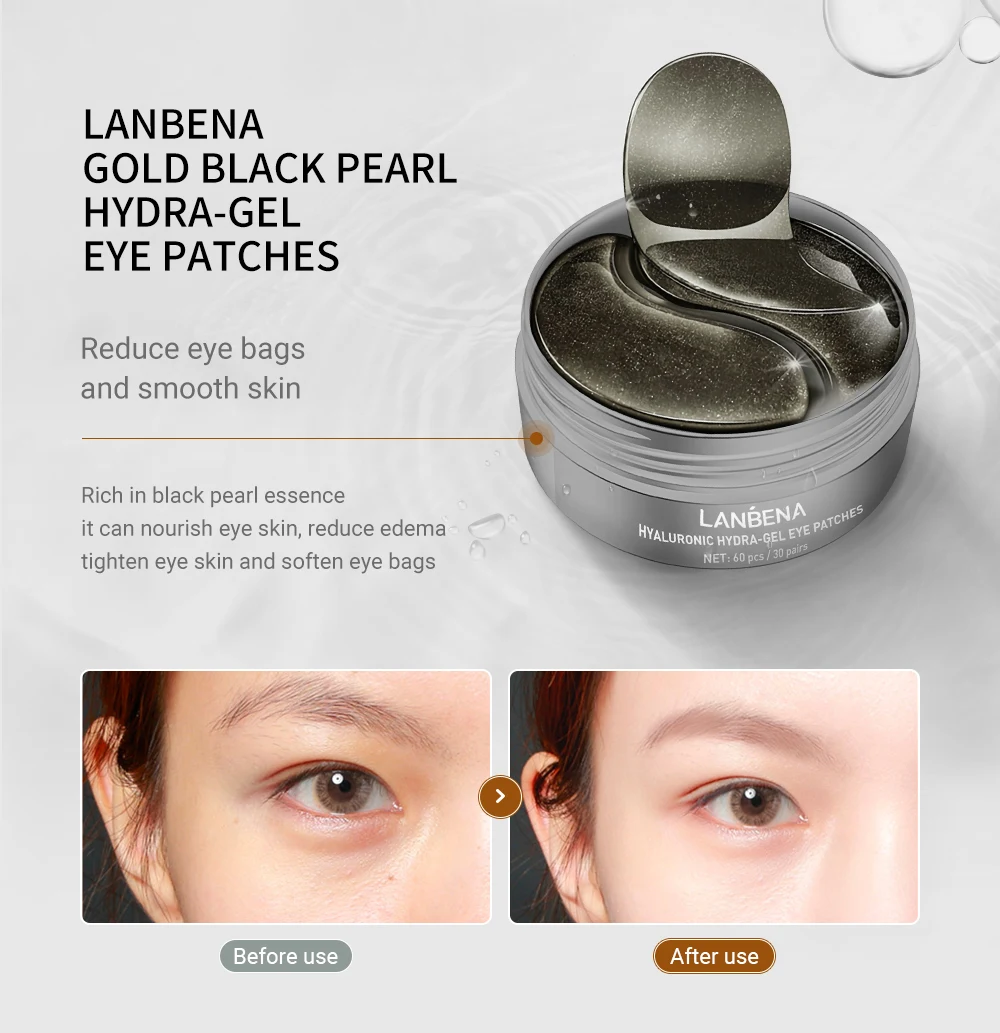 LANBENA Collagen Eye Patches 60Pcs Eye Bags Removal Wrinkles Dark Circles Patches Retinol VC Eyes Pads Sleep Face Mask Skin Care