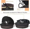 Patio Round Daybed with Retractable Canopy,Outdoor Wicker Rattan Furniture Sets,Sectional Cushioned Sofa Set w/Height 6