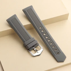 Waterproof Silicone Sport Watch Band - Rubber Strap for Men & Women Smartwatch Bracelet (Grey)