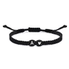 26 lettres initiales coeur Bracelets à la main réglable A-Z nom tressé Bracelets pour femmes hommes amitié bijoux