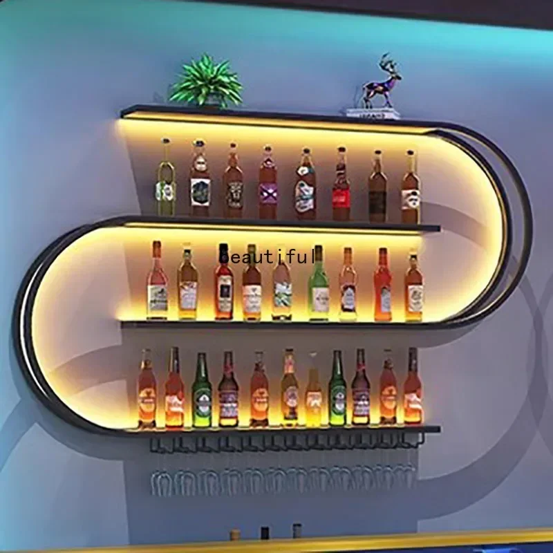 Modern Commercial Wine Cabinets Industrial Wall Mounted Display Small Wine Racks Storage Sets Adega Barzinho Home Decoration