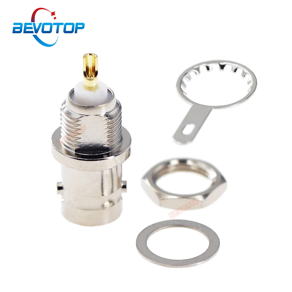 Bnc Feminino O-ring Antepara Lavadora Scew Porca Solda Cup Painel de Soldagem Montagem rf Conector Adaptador 50ohm q9 10 Pcs por Lote