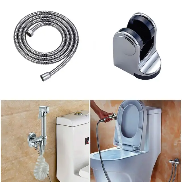 Handheld Toilet Bidets Sprayer Set Wall Bracket Stainless Steel Hand Bidet Faucet for Bathroom Toilet Shower Head Self Cleaning 3