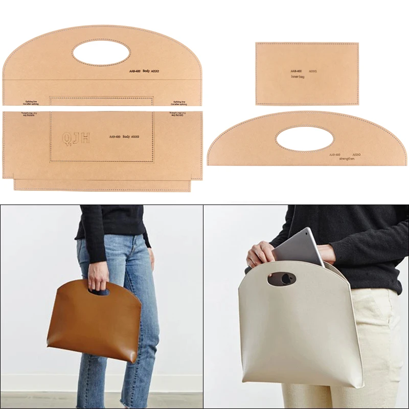 

1Set DIY Kraft Paper Template New Fashion Women's handbags Tote Leather Craft Pattern DIY Stencil Sewing Pattern 34cm*28cm