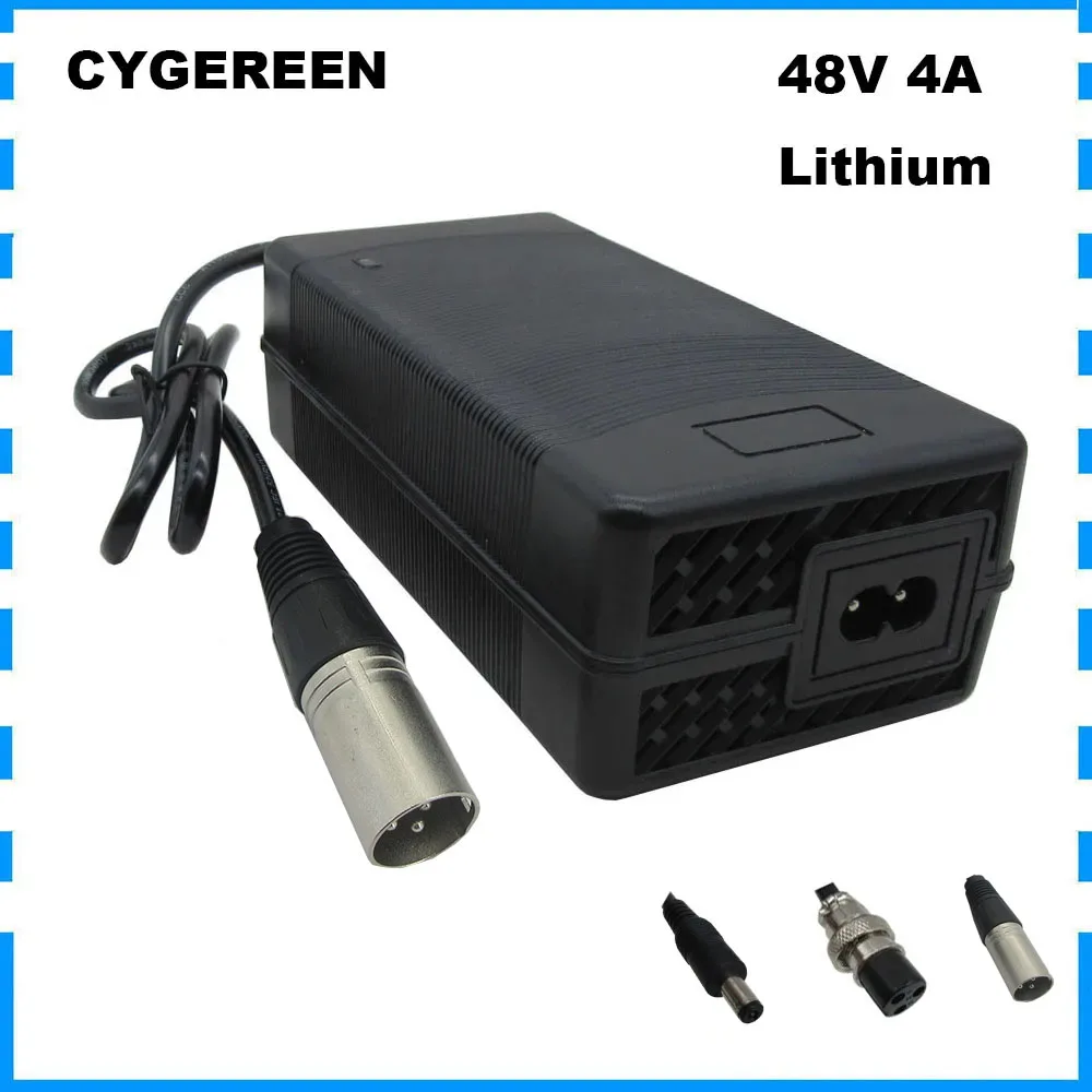 Charger Adapter Battery Charger Battery Charger Adapter 48V 4A Li ion Charger 54.6V 4A XLR for 13S 48 Volt Lithium Battery Charger with fan XT60 DC GX16 Connector