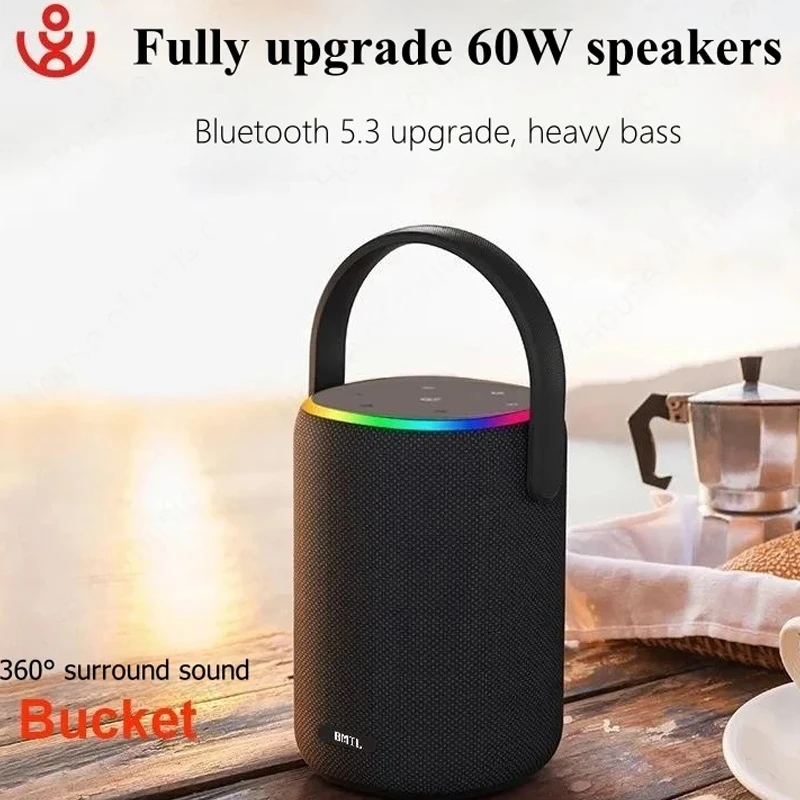 

XDOBO Bucket 60W Big-power Outdoor Waterproof Sound Amplifiers System BT5.3 Speaker Professional Super Bass Portable Boombox BAS