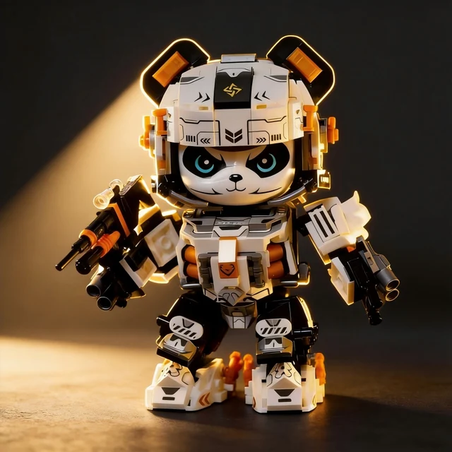 Articulated Mecha Panda Building Kit - DIY Robot Model Toy, Educational Gift for Boys Age 6-12, Birthday & Children's Day 1