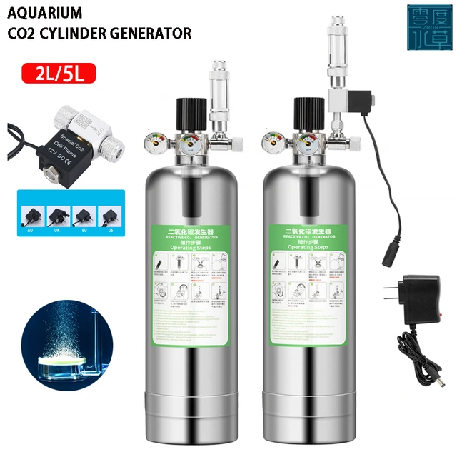 ZRDR aquarium kit sistema generatore di CO2 fai-da-te con regolatore di  flusso d'aria a pressione elettrovalvola valvola CO2 bombola di gas  anidride carbonica - AliExpress