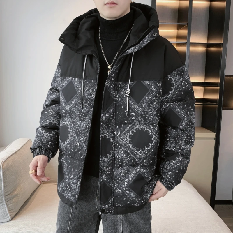 Fashion 2023 Winter Casual Hooded White Duck Down Jackets Outwear Loose And Thicken Warm Puffer Coats Youth Down Parkas Clothes