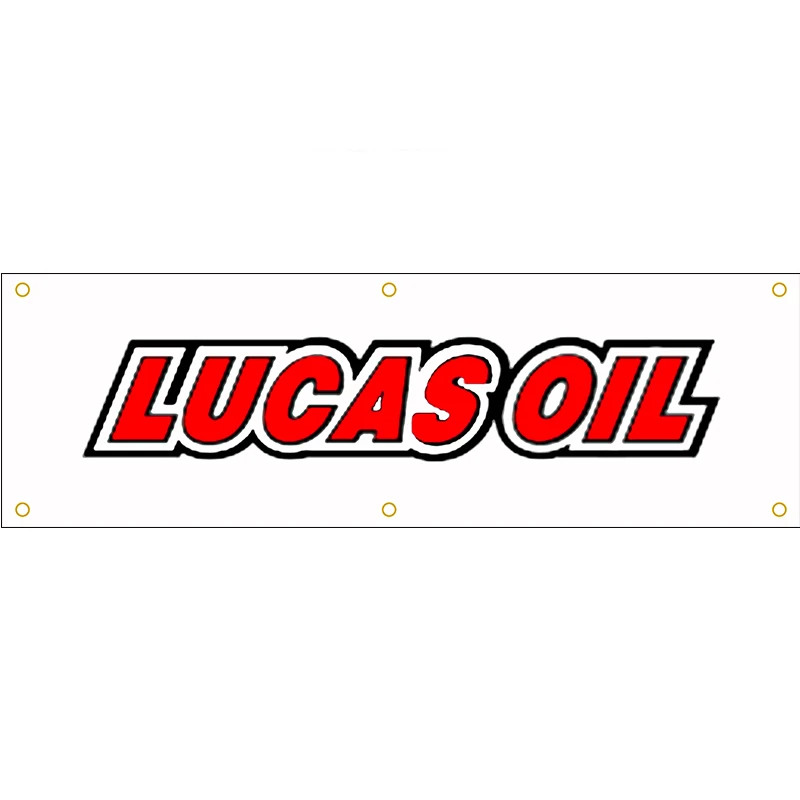130Gsm 150D Materiale Poliestere Lucas Oil Banner 1.5 * 5Ft (45*150Cm) Lubrificanti Decorativi Pubblicitari Bandiera Yhx302