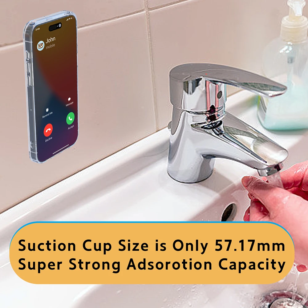 Phone Mount Holder Mptionx Magnetic Suction Cup Phone Mount Silicone Suction Phone Case Grip Stand Holder Hands-Free Mirror Shower Holder Mou