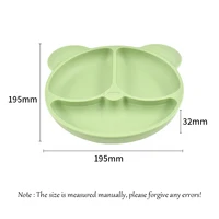 Baby Safe Sucker Silicone Dining Plate Solid Cute Cartoon Children Dishes Suction Toddle Training Tableware Kids Feeding Bowls 2
