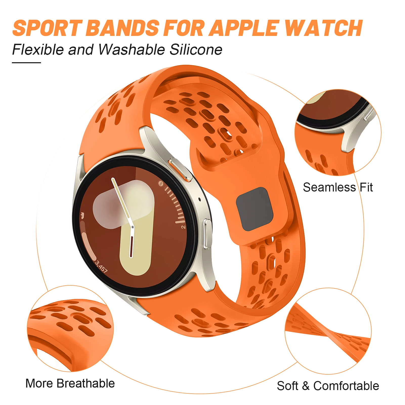 Premium Silicone Sport Strap for Smartwatches - Versatile and Durable Replacement Band