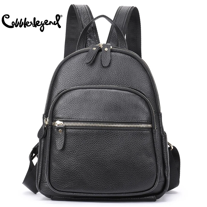 Genuine Leather Backpack for Women Cowhide Small Daypacks For Girls SchoolBag Outdoor Traveling Commute Large Capacity Backpack