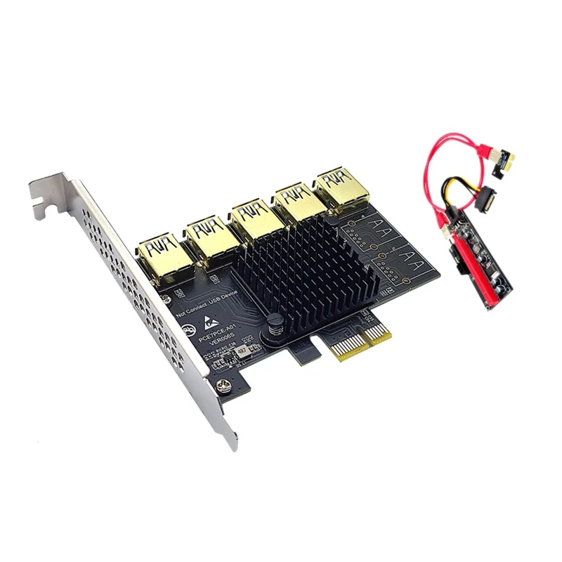 

Переходник PCIE 1-5 PCIE X1 USB 3,0 PCI Express, карта переходника + кабель передачи данных для графической карты, карта майнинга биткоинов