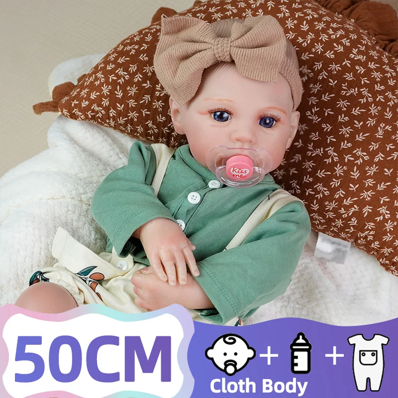 Reborn Baby Doll Realistic Newborn Soft Weighted Body with Accessories Suitable for Children As Gifts Pretend To Play Collect