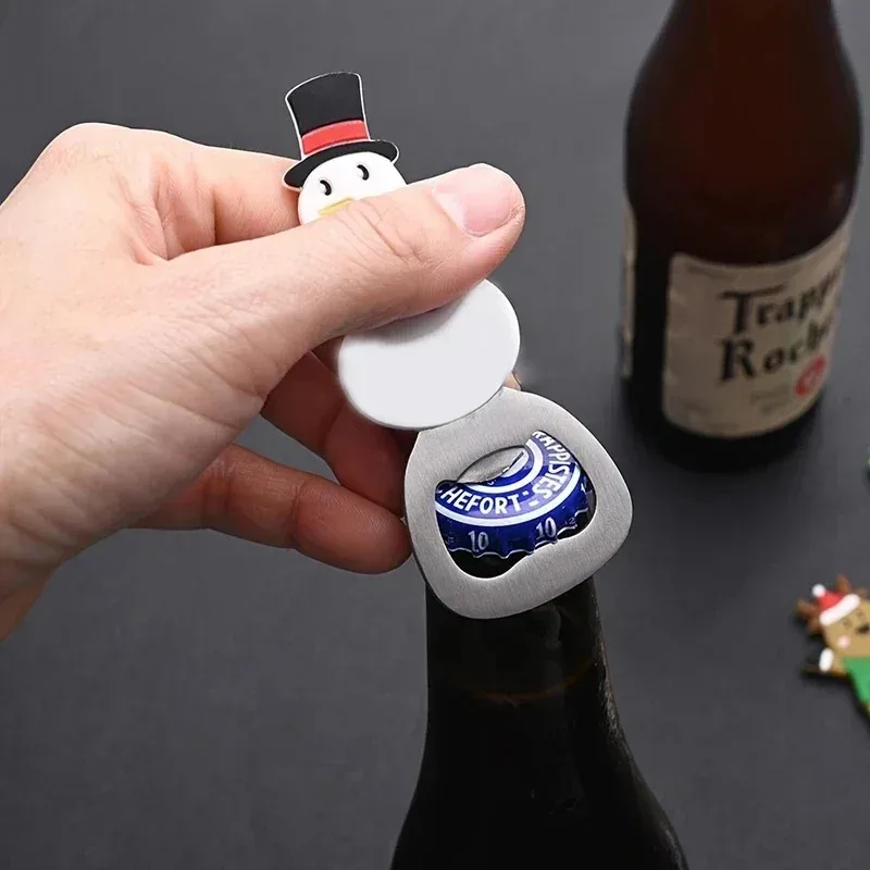 Silicone Stainless Steel Christmas Beer Bottle Openers