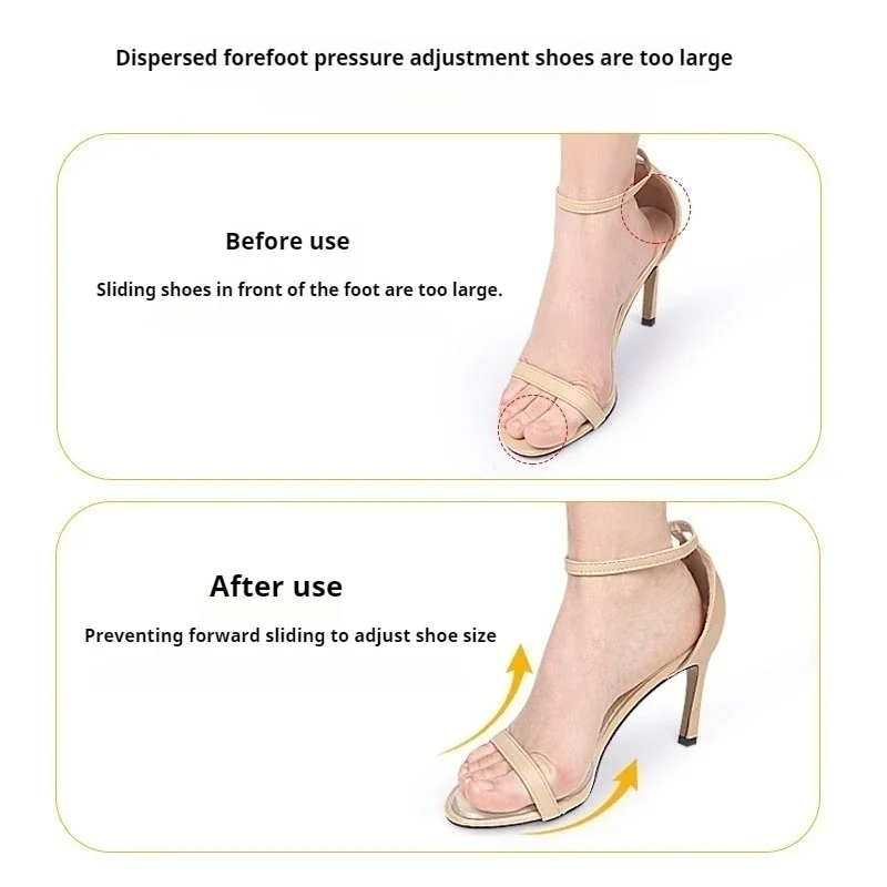 2pcs/4pcs 새로운 실리콘 하프 Insoles 여성 신발 패드 발 패드 발 뒤꿈치 풋 케어 제품 샌들 앞발 미끄럼 방지 쿠션
