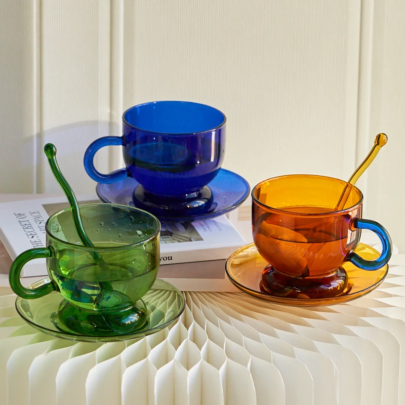 Petite tasse en verre de couleur, résistante à la chaleur, pour le thé ou  le café, vente en gros - AliExpress