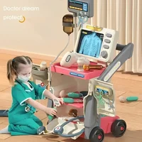 Luxury Simulation Medical Table Set Medical Trolley Puzzle Doctors Nurses Injection Play House  Simulated Medical Kit Toy Gift 2