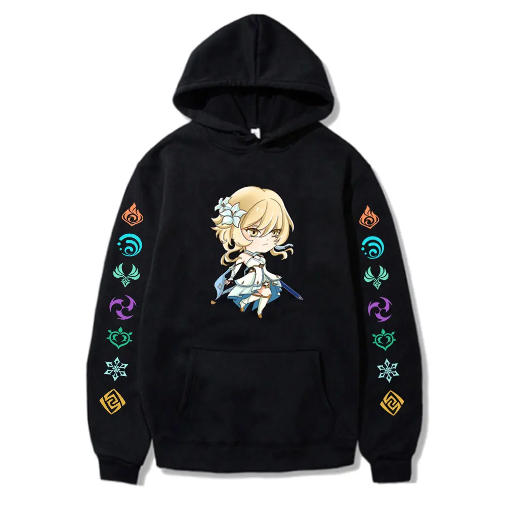 

Genshin Impact Print Hoodie Cute Lumine Print Unisex Casual Sweatshirt Autumn Streetwear Fashion Qiqi Graphic Long Sleeves Hoody