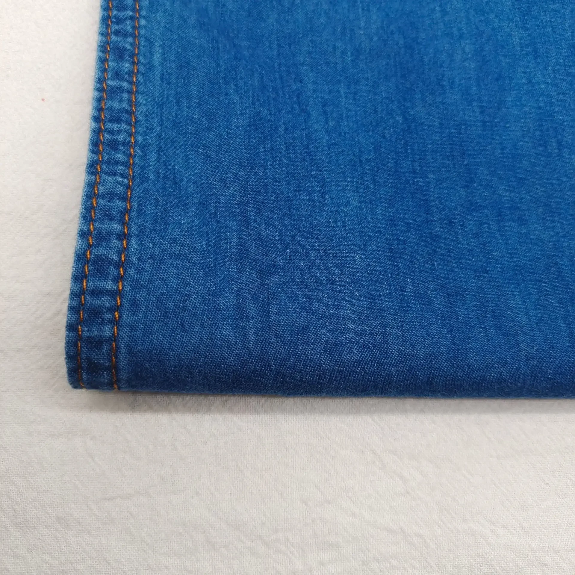 Lightweight Non-Stretch Cotton Denim Fabric 150g for Shirts Pants Summer Fashion Jeanswear Thin Cotton Material No Elastic