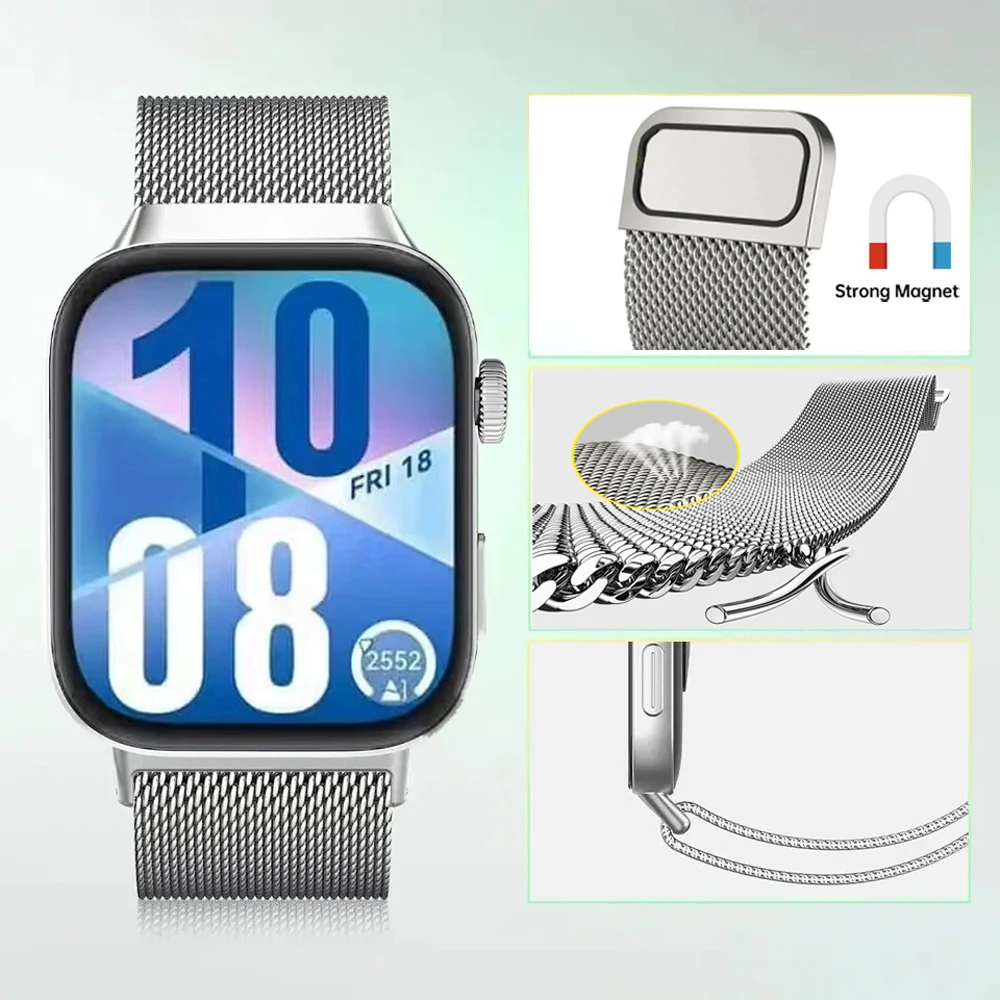 Magnetic Stainless Steel Watchband Strap - Elegant Metal Bracelet