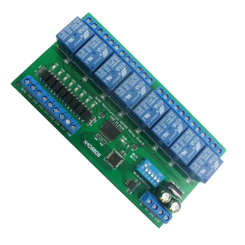 

Модуль управления коробкой UART RS485 DIN35 с 8 изолированными входными и 8 выходными портами