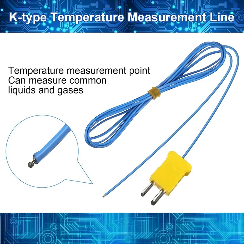 10Pcs 1 Meter Thermocouple K Type Cable Probe Sensors with Mini Connector 