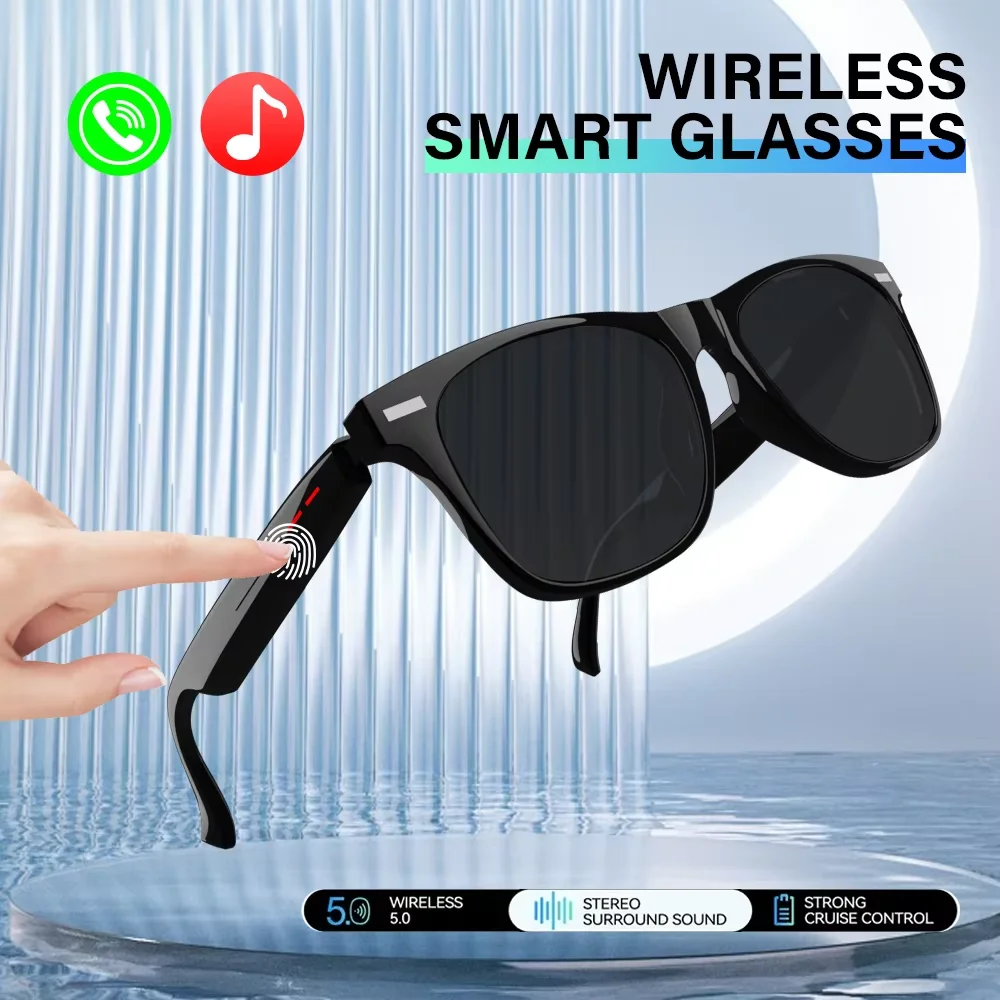 LAXASFIT lunettes de soleil intelligentes Anti-lumière bleue Bluetooth parler télécommande caméra lecture de musique Protection UV lunettes intelligentes