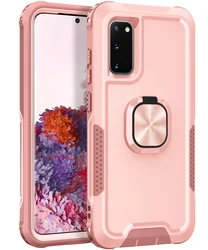 Heavy Duty Drop Protection Anti-Skid Rugged Shockproof/Dust Proof 3-Layer Case for S20 Ultra (Pink)