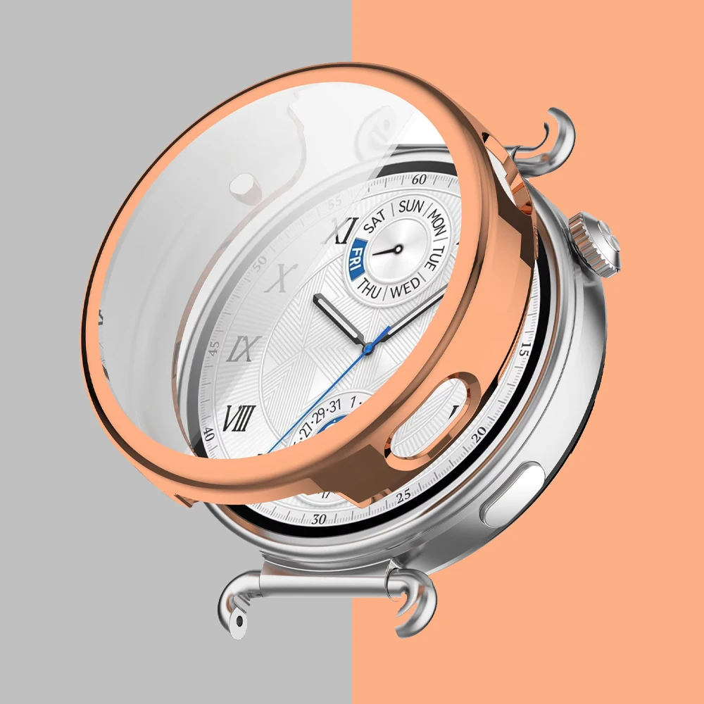 Protective Soft TPU Case with Screen Protector - Anti-Fall Bumper Shell Cover for Smartwatch Accessories