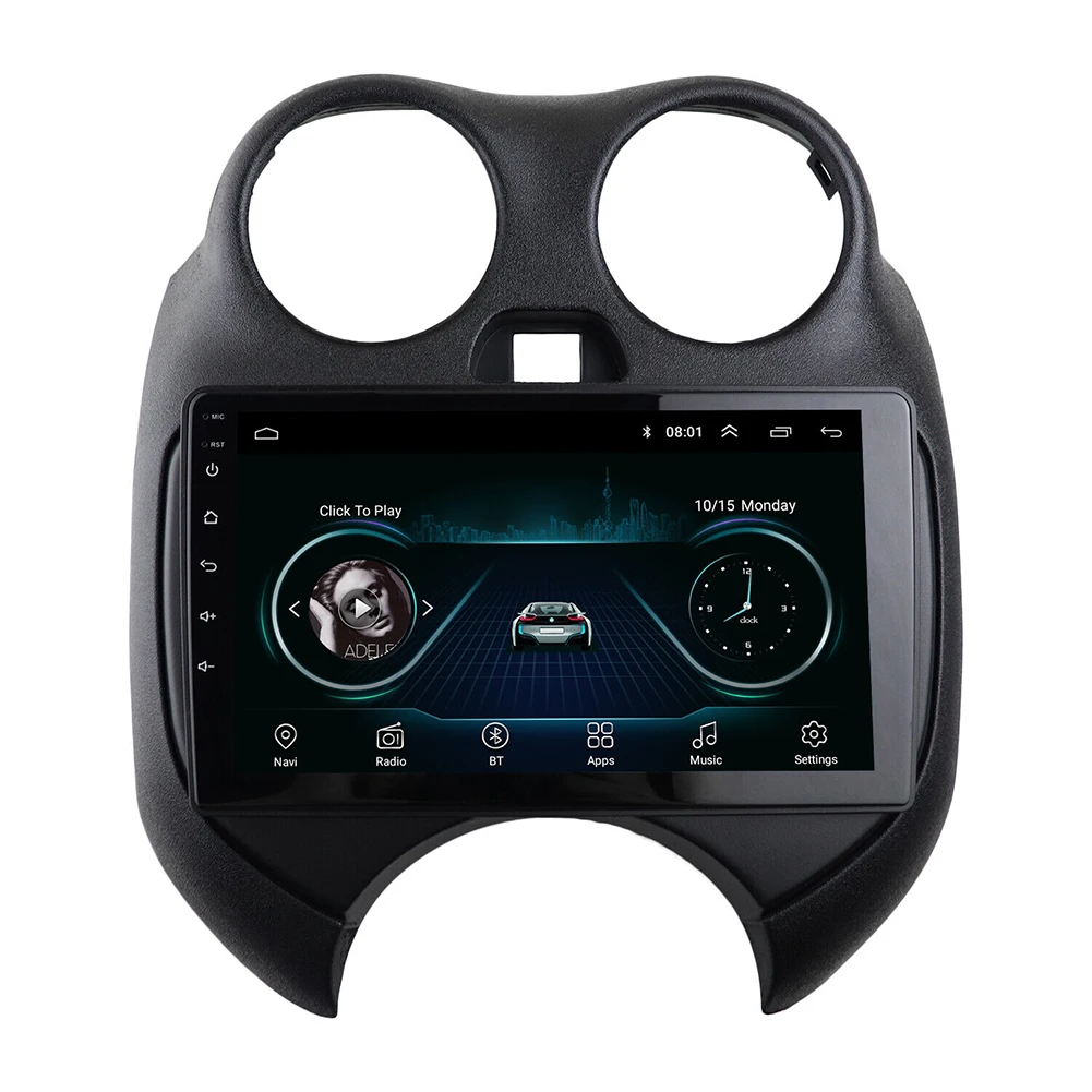 

1pc Car Radio Fascia For Nissan Micra March K13 2010-2013 Dashboard Panel Frame Replacement Kit Black ABS Interior Parts