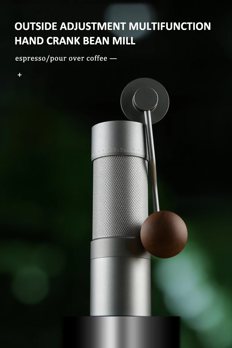 Description Picture 4 of itemOutting Aluminum Alloy Hand Manual Stainless Steel Conical Bur Coffee Bean Grinding Machine Mill for Barista Pour Over Coffee