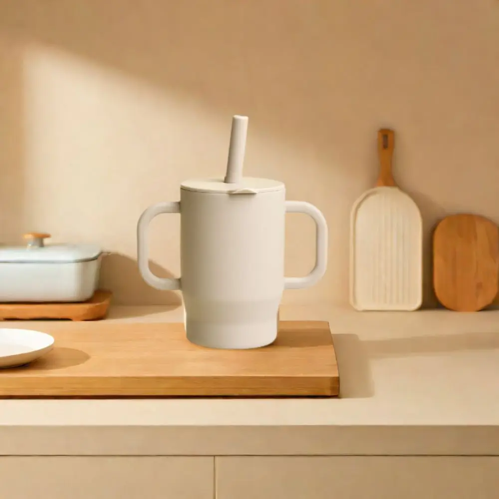 휴대용 식품 등급 실리콘  빨대컵 내열성 180ml  빨대컵 BPA 프리 깨지지 않는  훈련컵 간식컵