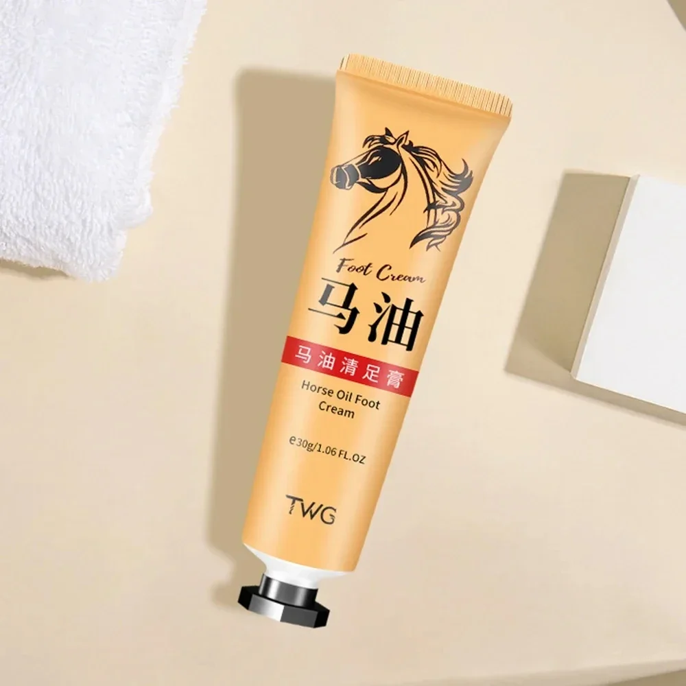 Foot Cream Anti Crack Foot Cream Heel Cracked Repair Horse Oil Cream Smooth Removal Dead Skin Callus Anti-Drying Hand Feet Skin Care 30g