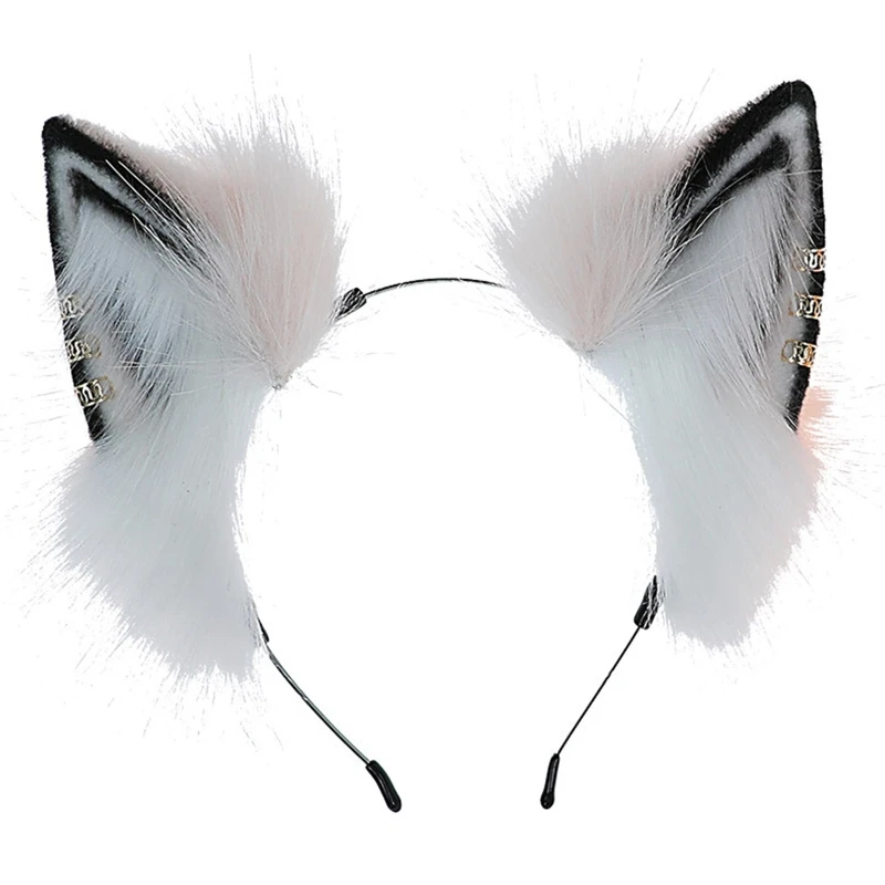 for Cat Ear Headband Plush for Cat Ears Realistic Hair Hoop Headband Nigh freaky realistic frealism 1 cd