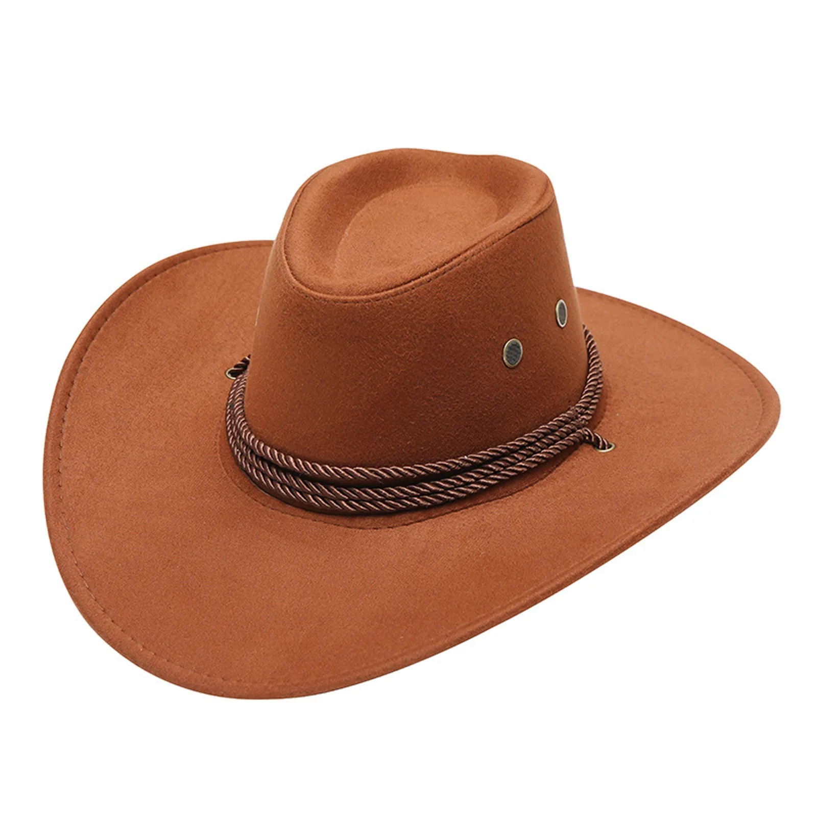Cowboy Hats Cowgirl Hats Men Women Summer Sun Hat Solid Color Cool Western Cowboy Hat Plain Solid Color Peaked Cap Large Western Rope Knight Cowboy
