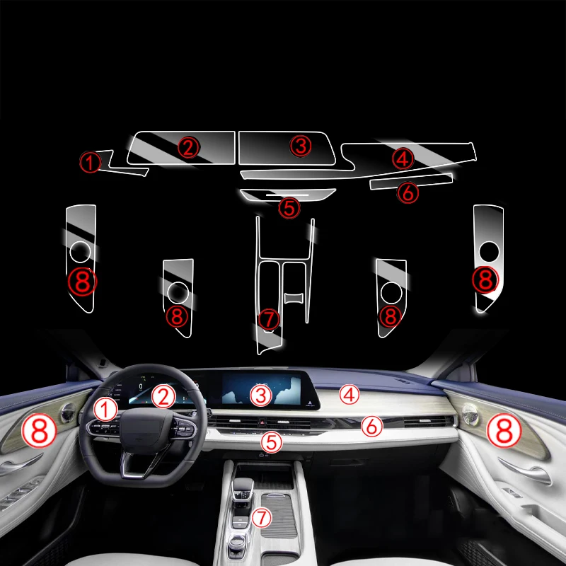 

Transparent Car Dashboard Screen Gps Gear Panel Sticker Film Anti-scratch for Chery Arrizo 8 2022 2023 2024 Interior Protect