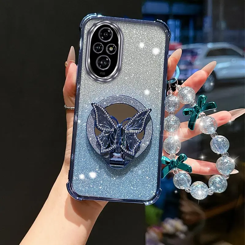 Elegant Butterfly Bracket and Lanyard Phone Case