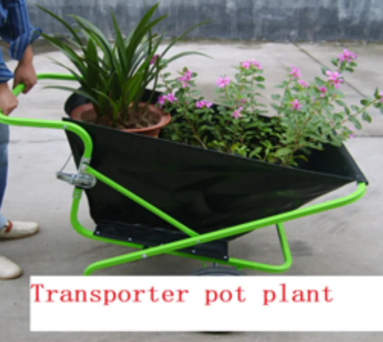 200lbs Two wheels Steel Foldable Cloth Lightweight Portable Canvas Folding Rolling Garden Cart Barrow