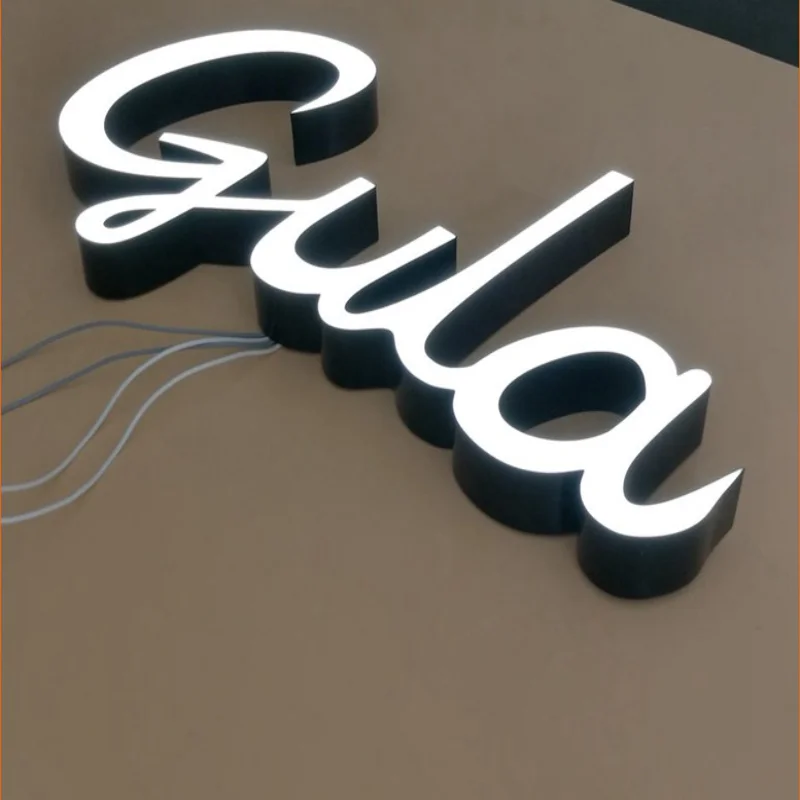 Custom Outdoor Led Resin Letter Luminous Sign for Business Logo, Acrylic LED Lighted Shop Name Lettering Signage