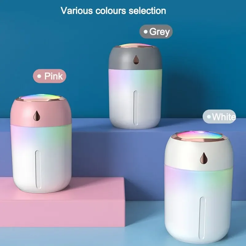 300ml Air Humidifier Portable Mini USB Aroma Diffuser With Cool LED Light Mist For Bedroom Home Car Plants Purifier 5