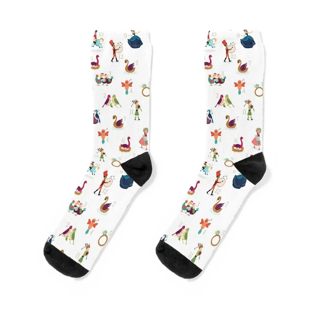 

Twelve days of Christmas Numbered Socks designer brand Run man cool Girl'S Socks Men's