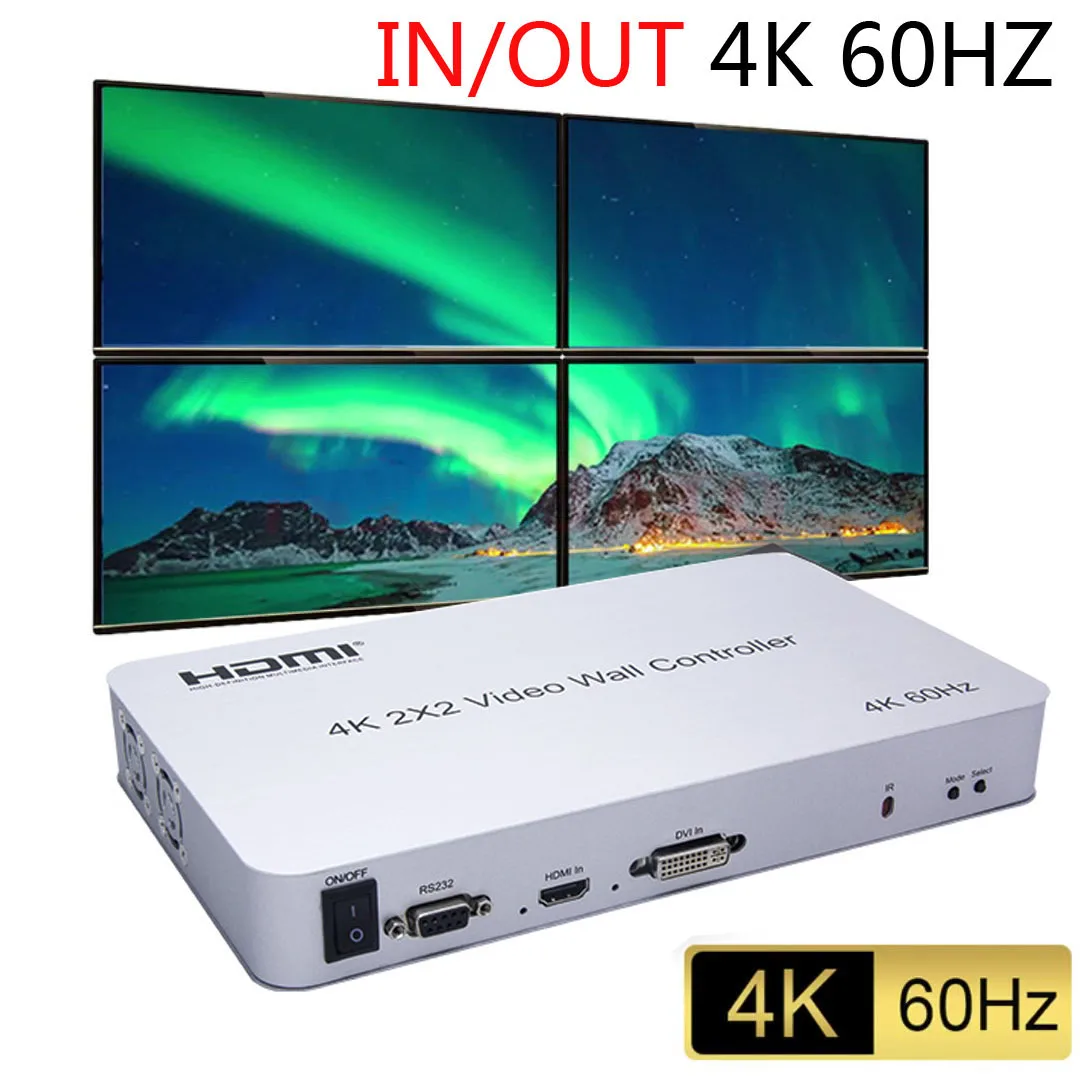 Empalmador de tv 4k 60hz 1x2 1x3 1x4 2x2 caja de empalme de pantalla de