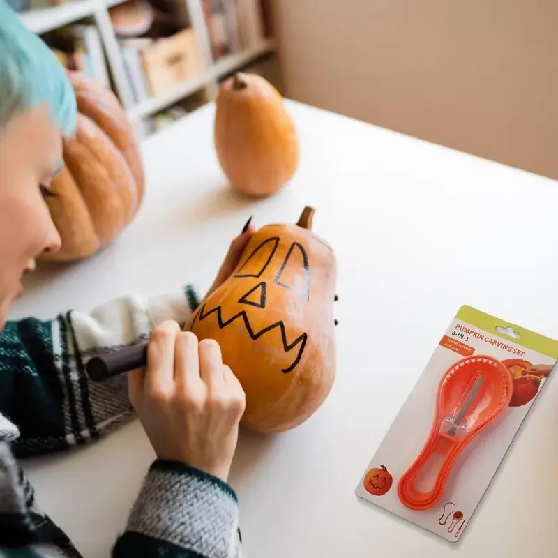 For Halloween Pumpkin Tool 3 In 1 Fruit Sharp Cutter Copper Multifunctional Handmade Kitchen Tool For Home Accessories