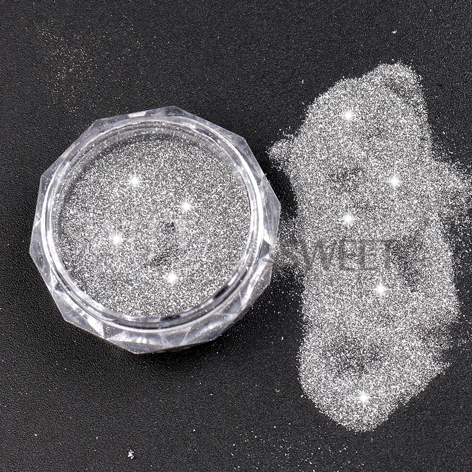 Reflective Glitter Powder Nail Art Chrome Pigment Silver Sparkly Glitter Diamond Decor Manicures Holographic Dust Supplies SAS52,nail powder,nail glitter,nail pigment,nail decoration,nail decorations